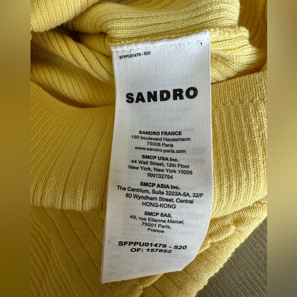 SANDRO | NWT $145 baby yellow | knit tank top | NEW LUXURY stunning - Picture 5 of 5